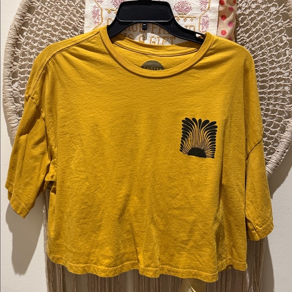 THALIA SURF x Lauryn Alvarez T Shirt Collab - Mustard Yellow Graphic Crop Tee - Picture 13 of 17